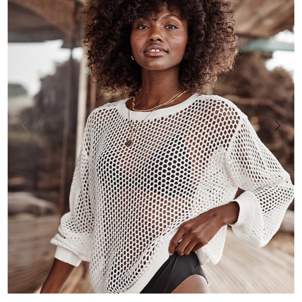 Summersalt Fishnet Crewneck Cover-up Top